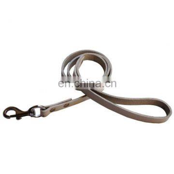 HMB-413A LEATHER DOG LEAD WHITE LEASH