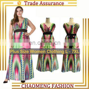 5031# Fashion Floral Evening Dresses Sexy Clothes For Fat Big Women Bohemian Plus Size Resort Wear Dress