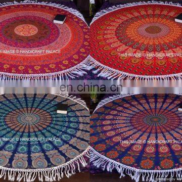 Indian Mandala Wall Hanging Tapestries Throw Round Bed Throw Beach Throw Wall Decor