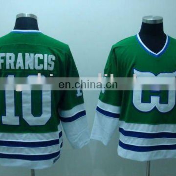 Hartford Whalers # 10 FRANCIS Green VINTAGE hockey jersey