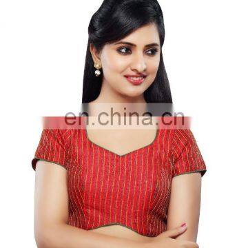 Red fancy readymade stitched saree blouse for women