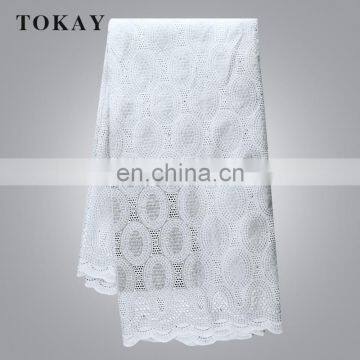 white swiss cotton lace fabric with high quality african style