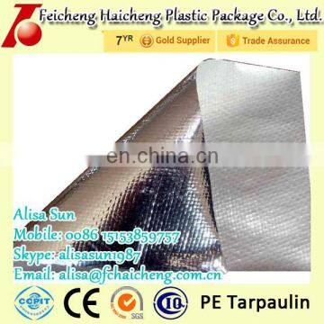 HDPE woven fabric pe tarpaulin for thermal insulation with aluminum foil coating