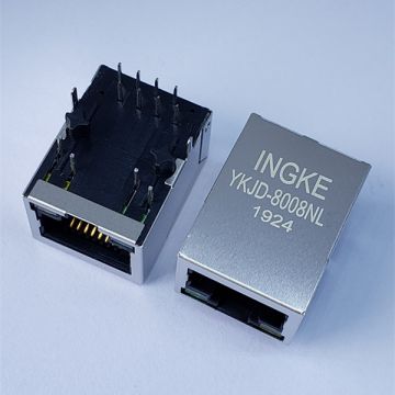 Ingke YKJD-8008NL Direct Substitute 7499010211A 1 Port Gigabit Through Hole RJ45 LAN Jacks with Integrated Magnetics