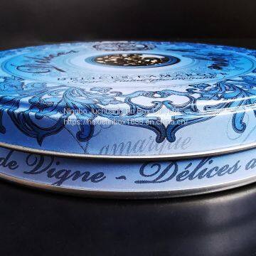 Oblate Foil-stamping Surface Tea Tin Can Round Tin photo-4