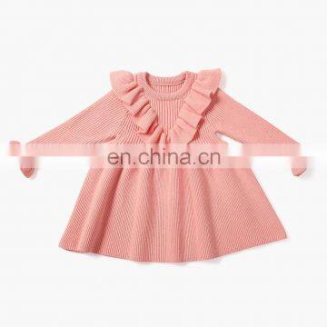 Hot sell baby girls winter A-line knitted dress for baby girls warm dress winter