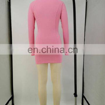 Plus Size Long Sleeve Sexy Bodycon Girls' Dresses Casual Sport Fall Short Mini Dress Women Dresses Women Casual Dresses photo-4