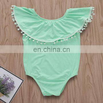 2019 Cotton Infant off Shoulder Short Sleeve Blue Bodysuit + Floral Girls Tutu Shorts Set Infant Romper 2Pcs/Set photo-2