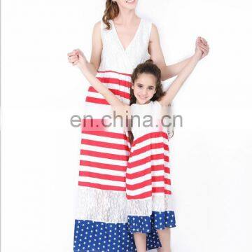 America 4th July HolidayLace Patchwork Print Kids Clothes Girl Dress Women Mom And Me Dress (this Link for Girls,1-12years) photo-6