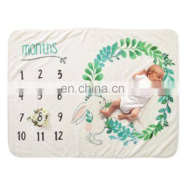 New Design Kids Blanket Super Soft Flannel New Baby Towel Baby Milestone Blanket photo-3