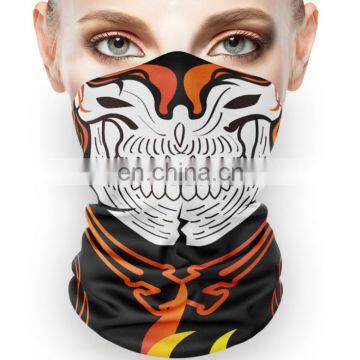 HQP-SY10 HongQiang Skeleton Skull Bandana Halloween Neck Half Face Silk Scarves Multifunctional Mask Shield Riding Hair Scarf photo-3