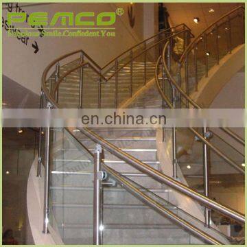 China Top 5 Glass Handrail Manufacturer Modern Design Stainless Steel Glass Railing Model Interior Stair Tempered Glass Railings photo-6