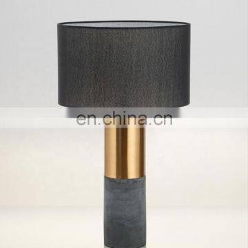 Black Gold Fabric Cement Base Modern Lamp Shade Bedside Hotel Luxury Light Table Lamp photo-5