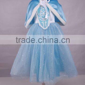 Cinderella girls dress hot movie Cinderella Deluxe Dress Girls Princess Cosplay Party Dress Girls Cinderella