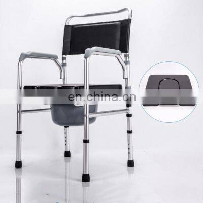 Easy To Clean Detachable Seat Aluminum Height Adjustable Patient Commode Toilet Chair For Elderly chair