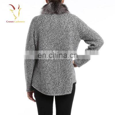 Womens Best Winter Knitted Coat With Fur Collar photo-2