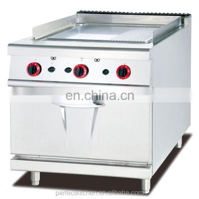 Stainless Steel Gas Griddle With gas oven(1/3 Grooved)(CE cerificate)