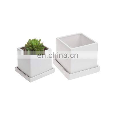 big large indoor rectangular outdoor white small modern ceramic succulent planter flower pots set with tray saucer