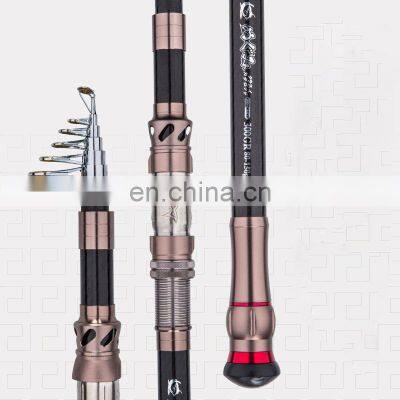 Amazon hot sales short carbon telescopic fishing rod 2.1m-3.6m long throwing for boat fishing with best quality fishing rod