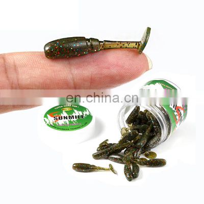 Amazon 40mm 1g 30pcs/Bottle Bright Luster And Sequins Inside Fishing Equipment Canned Soft Worm Fishing Lure