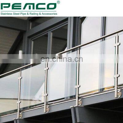 Deck Cheap Glass Balustrade Balcony Stainless Steel Baluster Glass Railing photo-3