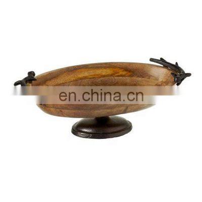 wooden & metal bowl