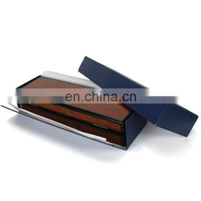 Custom design MDF stick wooden grain paper interior PU watch packaging box jewelry boutique box