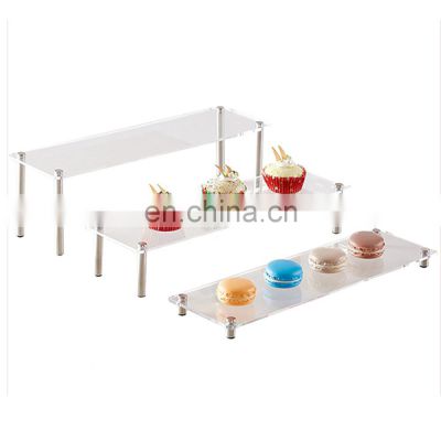 3-Tier Rectangular Clear Acrylic & Metal Cupcake display