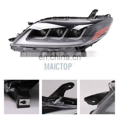 MAICTOP High Quality New Style Three Eye Lens Led DRL Headlight Headlamp for To-yota Sienna 2016-2020 USA Type photo-3