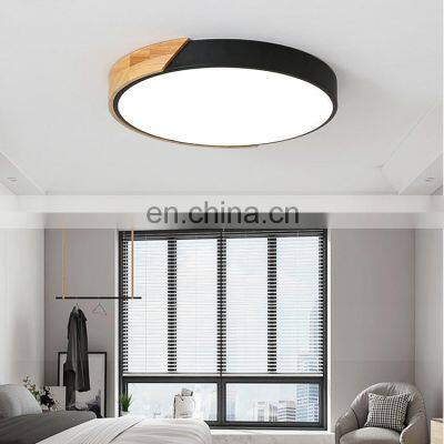 Modern Living Room Lamp Bedroom Panel Surface Mount Remote Control Round Hanging Lamp Fixture