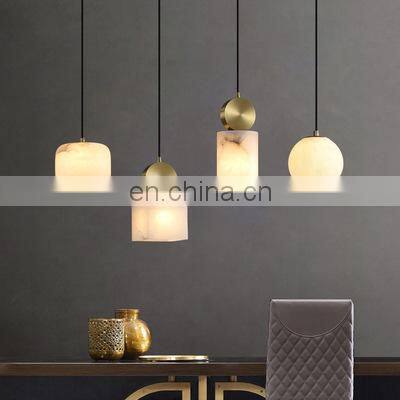 Vintage Retro Single Head Shape Light Single Chandelier Creatives Lighting Marble Hanging LED Lamps photo-3