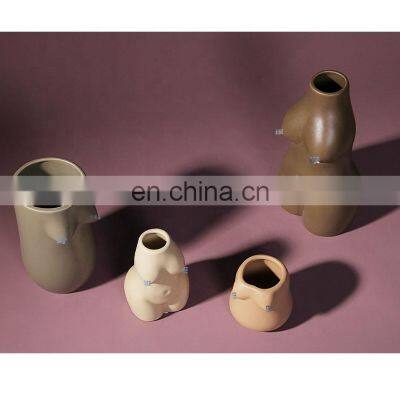 Drop Shipping Nordic Figurines Frosted Design Human Body Model Home Room Flowers Decorative Ornament Ceramic Vase photo-5