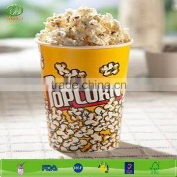 130oz recycled colorful disposable paper popcorn bucket