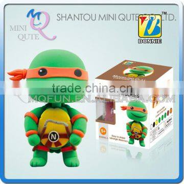 Mini Qute Bonnie kawaii Anime Ninja Turtle Michelangelo DIY cartoon building blocks plasticine clay educational toy NO.BN9990-3