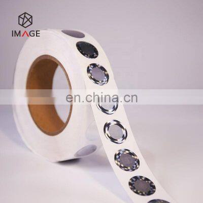 Custom Sand Silver 3D Stereo Effect Secure Pattern Holographic Round Stickers