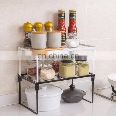 Best selling iron spray bathroom counter organization rack multifunction foldable stackable kitchen sink storage caddy organizer