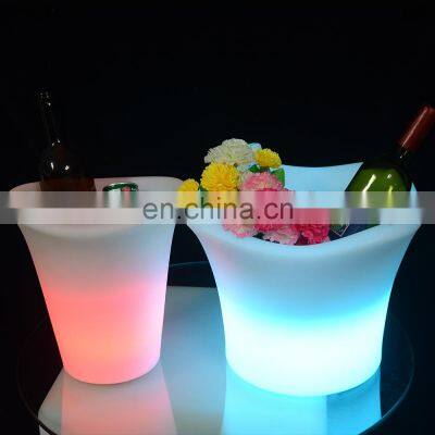 Portable Party Use Led Rechargeable Cooler Glowing Plastic plastic led lighted ice bucket serving tray