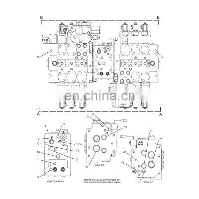 295-7745 390DL Excavator Hydraulic Main Valve 390D Control Valve For Caterpillar