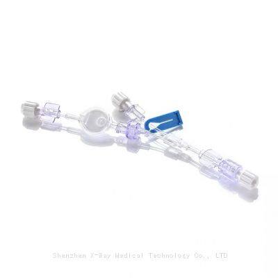 IV infusion T valve connector drugged dosing extension tube, Administration infusion connection tubing with male luer needle free adapters