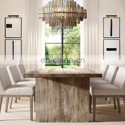 American  Retro  luxury  EMILE  Metal Tube  ROUND CHANDELIER Modern Hotel Home Decoration Brass Chandelier