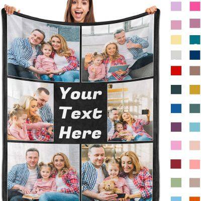 Custom Blanket with Picture, Personalized Blanket with Pthotos, Customized Photo Blanket Birthday Christmas Day Gifts for Adult Dad Mom Husband Boyfriend Wife