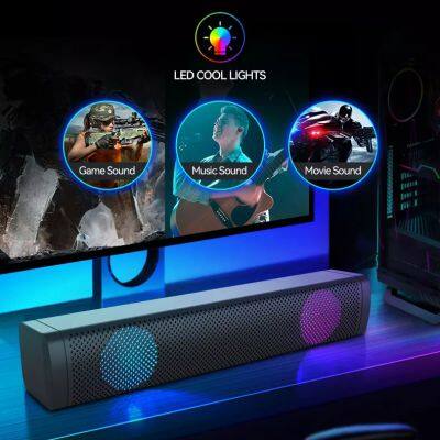 New Design S10 Computer Speaker Desktop Colorful Backlight Waterproof Wired Hi-fi Sound Noise Canceling Smart Home Speaker photo-6