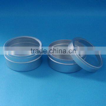 Hot Sale Empty Aluminum Cosmetic Container Face Cream Jar / Aluminum Cosmetic Jar Gel Containers With Clear Lid photo-2