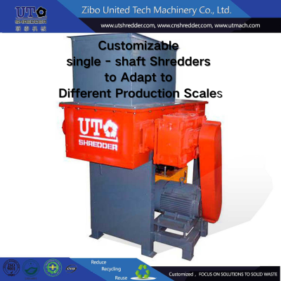 Ut Machinery Single Shaft Shredder Scrap Metal Shredder for Recycling Plasitc Film