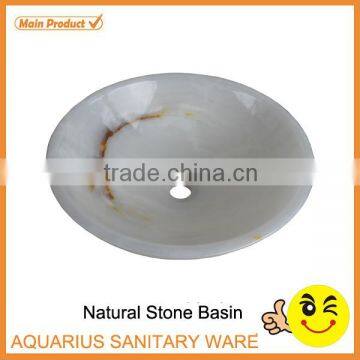 White Round Man Made Stone Sink