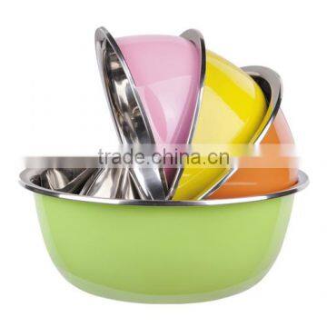 stainless steel mixing bowl with color