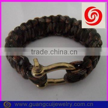 fashion gold clasp paracord bracelet weaves style for sportman