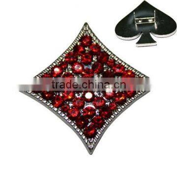 Rhinestone Poker Apricot Shape Zinc Alloy Metal Rivets for Pet Collars and Bracelets