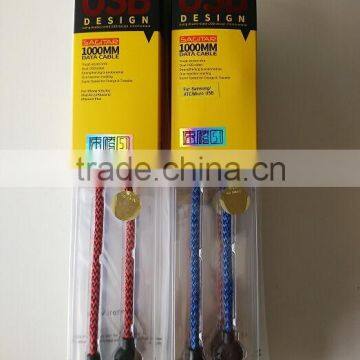 Top selling 2015 Remax Nylon braided Micro USB charger cable for Android phone,tablet