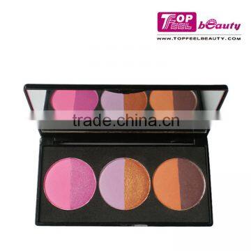 Unique style 6 color makeup blush and contour palette with mirror